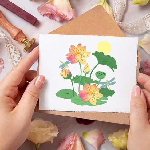 BENECREAT 2pcs Lotus Cutting Dies, Water Lily Lotus Leaf Dragonfly Carbon Steel Embossing Stencils Templates for Scrapbooking, Album Photo, Card Making, 0.8mm Thick in Saudi Arabia