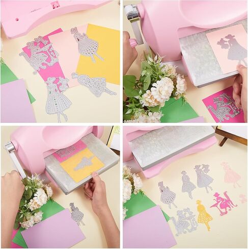 GLOBLELAND Afternoon Tea Lady Metal Cutting Dies Elegant Women Die Cuts for DIY Scrapbooking Wedding Birthday Valentine's Day Cards Making Album Envelope Decoration in Saudi Arabia