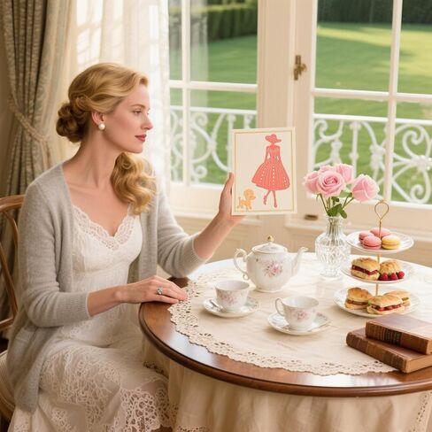 GLOBLELAND Afternoon Tea Lady Metal Cutting Dies Elegant Women Die Cuts for DIY Scrapbooking Wedding Birthday Valentine's Day Cards Making Album Envelope Decoration in Saudi Arabia