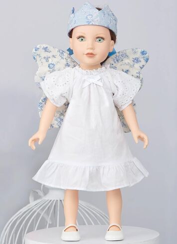 Simplicity Children's, Tote, and Backpack Plus Wings and Crown Plush Animals Sewing Pattern Packet by Laura Ashley, Code S9765, for Child's Sizes S-M-L and 18" Dolls, Multicolor in Saudi Arabia