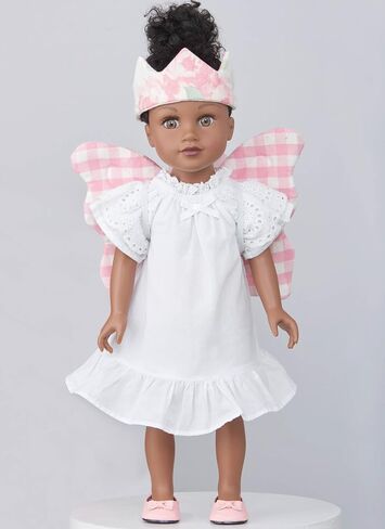 Simplicity Children's, Tote, and Backpack Plus Wings and Crown Plush Animals Sewing Pattern Packet by Laura Ashley, Code S9765, for Child's Sizes S-M-L and 18" Dolls, Multicolor in Saudi Arabia