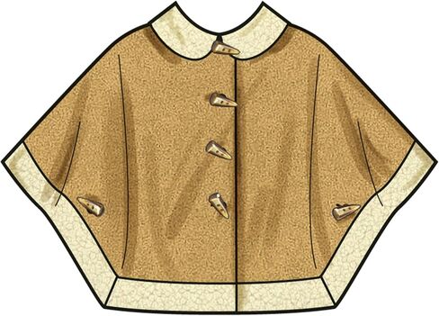 Simplicity SS3043K5 Girls' Unlined Ponchos Sewing Pattern Packet, Design Code S3043, Sizes 7-8-10-12-14, Multicolor in Saudi Arabia