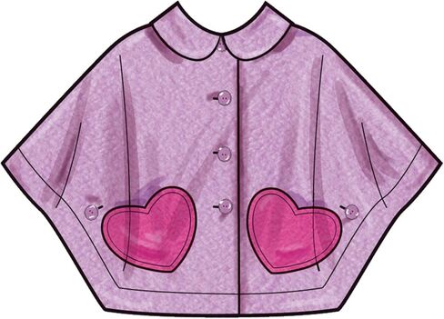 Simplicity SS3043K5 Girls' Unlined Ponchos Sewing Pattern Packet, Design Code S3043, Sizes 7-8-10-12-14, Multicolor in Saudi Arabia