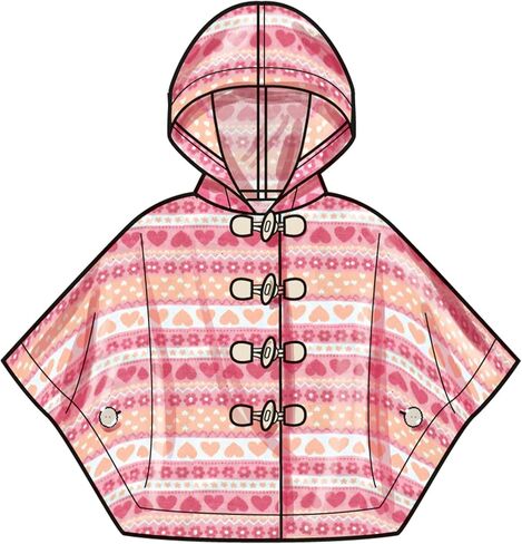 Simplicity SS3043K5 Girls' Unlined Ponchos Sewing Pattern Packet, Design Code S3043, Sizes 7-8-10-12-14, Multicolor in Saudi Arabia