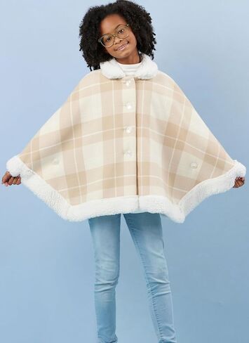 Simplicity SS3043K5 Girls' Unlined Ponchos Sewing Pattern Packet, Design Code S3043, Sizes 7-8-10-12-14, Multicolor in Saudi Arabia