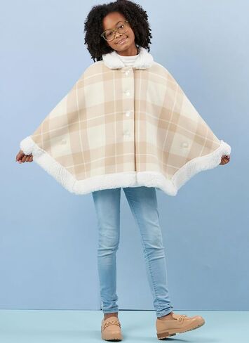 Simplicity SS3043K5 Girls' Unlined Ponchos Sewing Pattern Packet, Design Code S3043, Sizes 7-8-10-12-14, Multicolor in Saudi Arabia