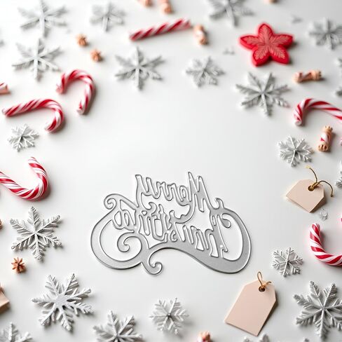 Silver Merry Christmas Metals Diays stencil DIY Scrapbooking Accousing Paper Paper Gift Die Cuts for Card in Saudi Arabia