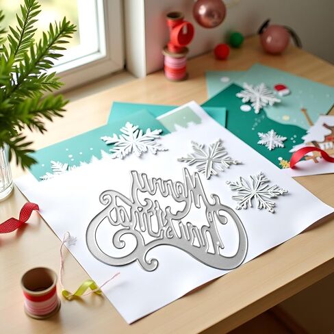 Silver Merry Christmas Metals Diays stencil DIY Scrapbooking Accousing Paper Paper Gift Die Cuts for Card in Saudi Arabia