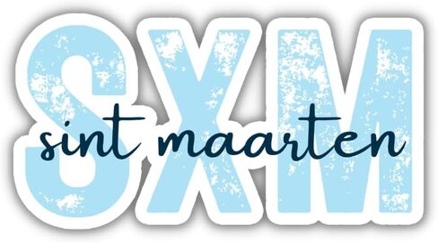 SXM Sint Maarten Airport Code Travel Sticker, Multiple Colors, Vinyl Laptop Water Bottle Planner Journal, Places I've Been, Luggage Decal (Blue) in Saudi Arabia