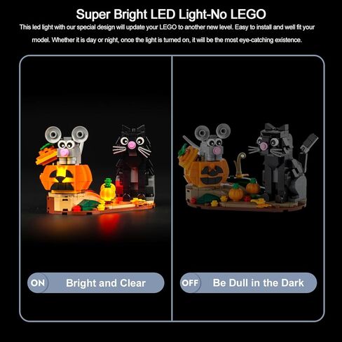 BrickBling LED Light Compatible with Lego Halloween Cat & Mouse 40570 Building Kit,Halloween Décor Lights Compatible with Lego 40570, Creative Lighting Kit-Not Included The Model in Saudi Arabia