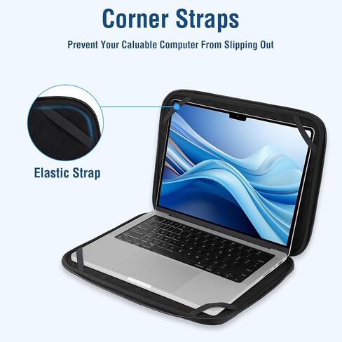 Mosiso 13-13.3 بوصة محمول ، كمبيوتر محمول ، كمبيوتر متوافق مع MacBook Air 13 13.6 M3 M1 M1/Pro 13/Pro 14 ، HP Dell Asus Lenovo ، خطوط فنية رأسية تحمل حقيبة علبة مع سحاب مفتوح بالكامل ، أسود in Saudi Arabia