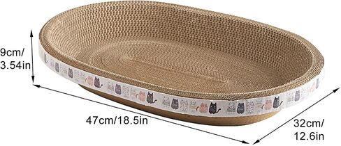 Cat Scratcher, High-Density Oval-Shaped Scratching Board, Water-Resistant and Durable Cardboard, Suitable for Medium to Large Breeds, Provides Firm and Cozy Resting Place in Saudi Arabia