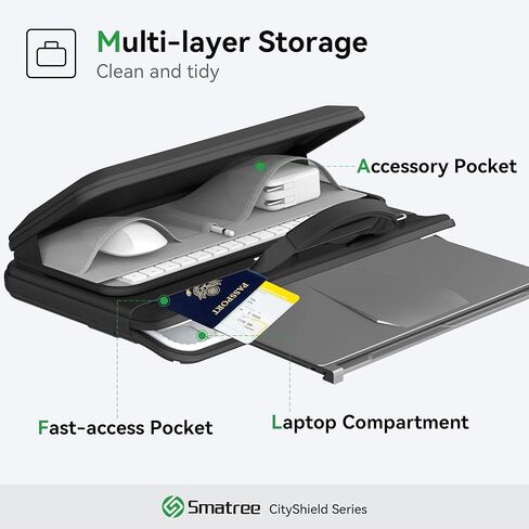 Smatree CityShield Laptop Shoulder Case for 14 inch Razer Blade 14 2024/2023/2022 Gaming Laptop, Razer Computer Case with External Accessory Pocket and Handle (MC05) in Saudi Arabia