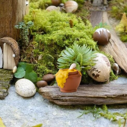 Kisangel 6pcs أواني العسل الصغيرة ، راتنج دمية العسل الجرار للديكور المناظر الطبيعية الصغيرة اللطيفة in Kuwait