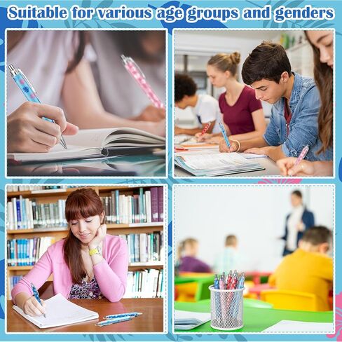 24 Pcs Blue Cartoon Ballpoint Pens Bulk Cute Black Ink Retractable Pen Smooth Writing Birthday Party Favors Gift School Office Supplies in Kuwait