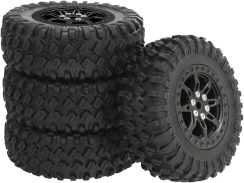 4X RC Car Wheel Tires Spare Parts Upgrade Accessories for 1/12 D90 D91 MN98 MN99s 1/16 C14 C24 C74 B16 B36 Models 2.76 Inch- Black in Kuwait
