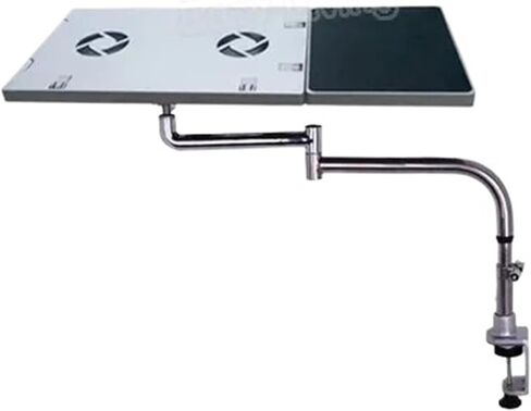 BL-OK051 Bedside Clamp Lazy Baptop Desk مع لوحة مفاتيح مروحة USB + وسادة الماوس وحصيرة (فضية) in Saudi Arabia