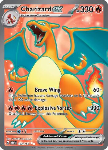 Pokemon - Charizard Ex 183/165 - Pokemon 151 - Art Full Ultra Rare - بطاقة واحدة in Saudi Arabia