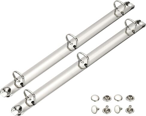 PATIKIL A4 3 Hole Ring Binder Mechanisms, 2 Set 1.5" D Ring Replacement Binder Planner Loose Leaf Binding Spines for Organizers DIY Fill Paper Storage Folder Accessories, 26mm Silver Tone in Saudi Arabia
