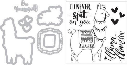 Sizzix Framelits Dies with Stamps Llama Love by Katelyn Lizar, 8-Pack, MultiColor in Saudi Arabia