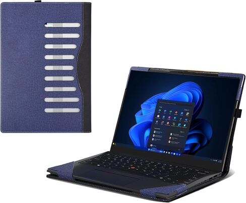 Laptop Cover for Lenovo ThinkPad X1 2-in-1 Gen 10 |ThinkPad X1 2-in-1 Gen 9 (14ʺ Intel) Laptop All-Inclusive Drop-Proof Case PU Leather Inner Pocket Cover (Wine red) in Saudi Arabia
