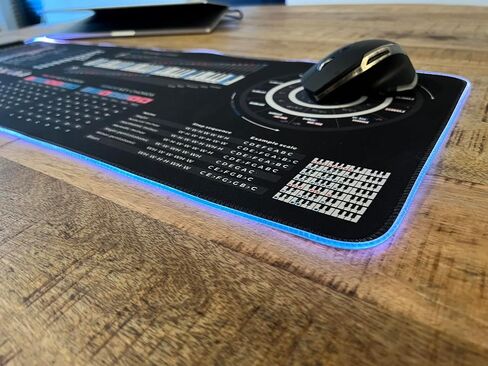 ورقة الغش في نظرية الموسيقى Mousepad - 35 × 25 سم (13.8 "x9.8") و 80 × 30 سم (31.5 "x11.8") - صيغ الوتر ، دائرة من الخامس ، أوضاع و clefs - حصيرة مكتب التعلم الموسيقي - إصدار LED متاح in Saudi Arabia