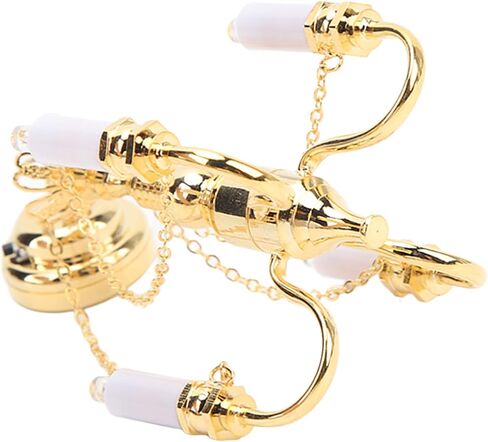 Dollhouse Chandelier, 1/12 Scaled Battery Operated Lifelike 4 Heads Miniature Ceiling Light Gold in Saudi Arabia
