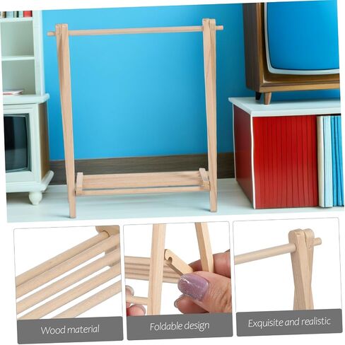 Doll Mini Hanger Dress Up Rack for Room Miniature Ministable Clothing Rack Decor in Saudi Arabia
