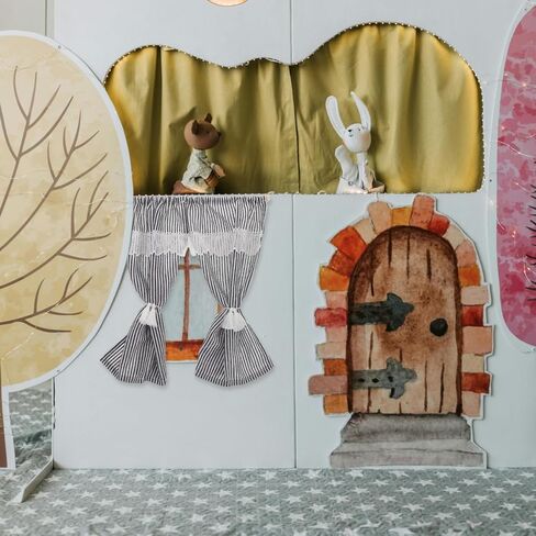 Toyvian Striped Miniature Curtains for Dollhouse Scale Small Drapes Elegant Design for Dollhouse Accessories and Home Decor Versatile Mini Window Treatments in Kuwait