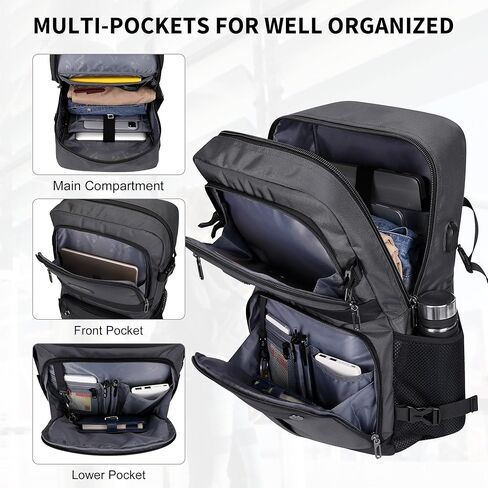 Witzman Carry on Travel Backpack for Men Propack Backpack Praftop مع USB شحن Port Airline المعتمدة (B683 Gray Gray) in Kuwait
