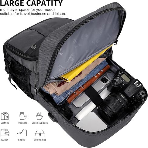 Witzman Carry on Travel Backpack for Men Propack Backpack Praftop مع USB شحن Port Airline المعتمدة (B683 Gray Gray) in Kuwait