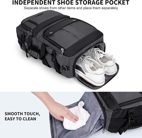 Witzman Carry on Travel Backpack for Men Propack Backpack Praftop مع USB شحن Port Airline المعتمدة (B683 Gray Gray) in Kuwait