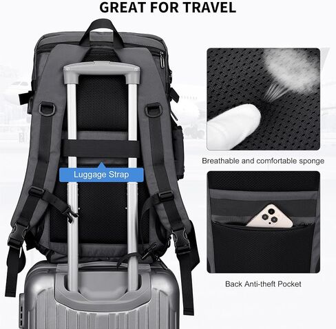 Witzman Carry on Travel Backpack for Men Propack Backpack Praftop مع USB شحن Port Airline المعتمدة (B683 Gray Gray) in Kuwait