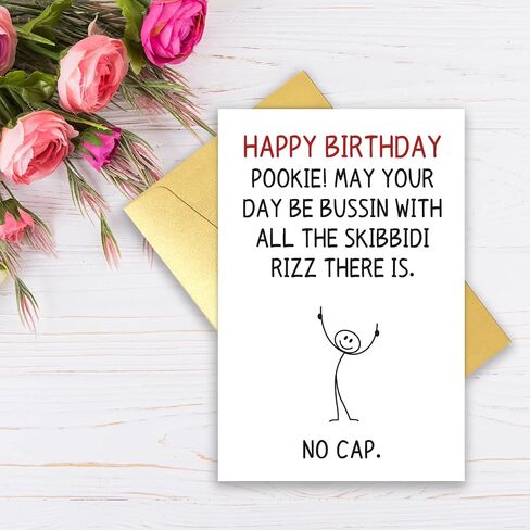 Funny Birthday Card for Boys Girls, Humor Teenagers Gen Z Slang Bday Decorations & Gifts, Unique 13th 14th 15th 16th 17th 18th 19th 20th 21st Birthday Cards for BFF Friend Son Daughter Grandson in Saudi Arabia