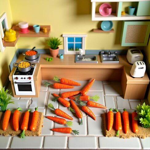 30 PCS Miniature Miniature Simulation Orange Mini Vegetable Resin Carrot Models Foods Motical Foods for Dollhouse Kitchen Decoration Easter Party Supplies Dollhouse Accessories in Saudi Arabia