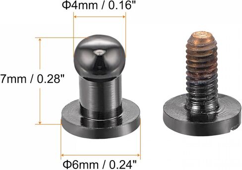 uxcell 5 Set 6mm Solid Brass Round Head Stud Screw Rivets Post Fastener for DIY Leather Craft Belt Wallet Handbag Decoration Repairs, Bronze Tone in Saudi Arabia