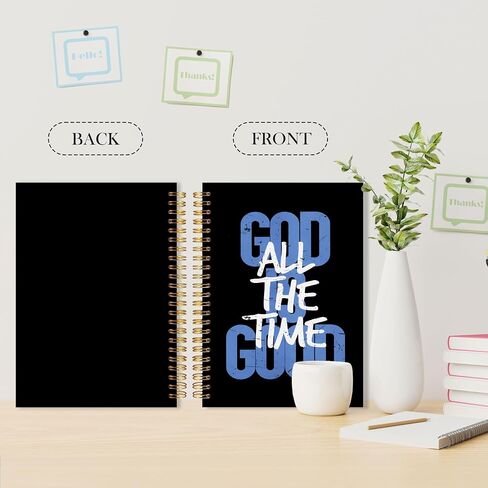 LADOCK God Is Good All the Time Christian Spiral Notebook, Retro Bible Verse Journal, Christian Gifts for Women Men, Church Notes Notebook, Religious Prayer Journal for Woman, 5.5x8.3 in Kuwait