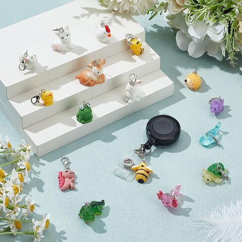 Webeedy 16 PCS Super Cute Animals Badge Charms Colors Nurse ID ID BEDGE NAME NAME TAG TAG BADGE HOLDER مع شخصيات جميلة لممرضات المستشفيات المعلمين لصالح هدية التخرج من عيد الميلاد in Saudi Arabia