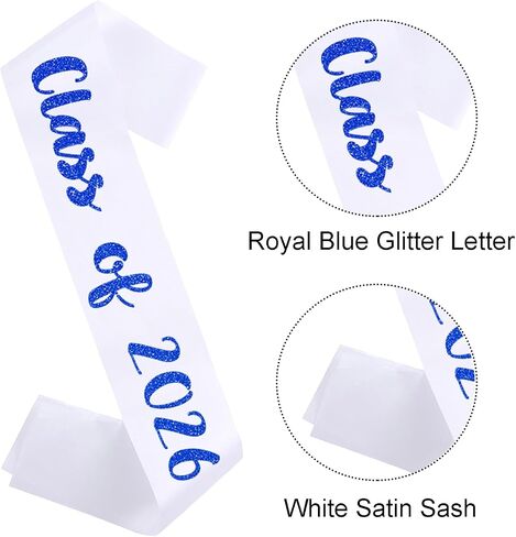 2 PCS Senior 2024 Sash, Glitter Silver Letter Hot Pink Class of 2024 Graduation Sashes, Finally Graduated Cheer Celebration Party Decorations in Kuwait