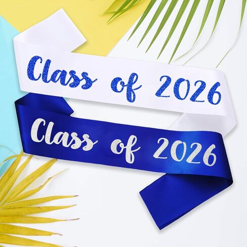 2 PCS Senior 2024 Sash, Glitter Silver Letter Hot Pink Class of 2024 Graduation Sashes, Finally Graduated Cheer Celebration Party Decorations in Kuwait