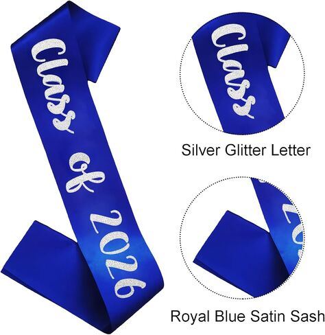 2 PCS Senior 2024 Sash, Glitter Silver Letter Hot Pink Class of 2024 Graduation Sashes, Finally Graduated Cheer Celebration Party Decorations in Kuwait