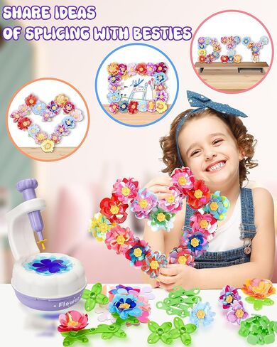 ألعاب باقات زهرة Perryhome Fabric ، 300+ PCS DIY Flower Crafts for Kids ، 2 Gameplays Toddly Arts & Crafts Toy ، عيد ميلاد عيد الشكر وهدية عيد الميلاد لـ 3 4 5 6 7 7 8 سنوات فتاة صغيرة in Kuwait