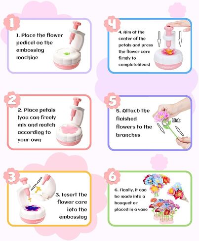 ألعاب باقات زهرة Perryhome Fabric ، 300+ PCS DIY Flower Crafts for Kids ، 2 Gameplays Toddly Arts & Crafts Toy ، عيد ميلاد عيد الشكر وهدية عيد الميلاد لـ 3 4 5 6 7 7 8 سنوات فتاة صغيرة in Kuwait