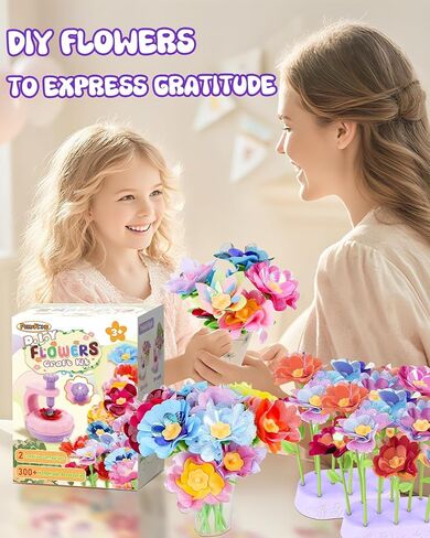 ألعاب باقات زهرة Perryhome Fabric ، 300+ PCS DIY Flower Crafts for Kids ، 2 Gameplays Toddly Arts & Crafts Toy ، عيد ميلاد عيد الشكر وهدية عيد الميلاد لـ 3 4 5 6 7 7 8 سنوات فتاة صغيرة in Kuwait