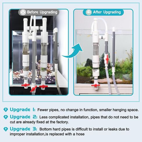 مرشح فائض السمك Hygger Aquarium مع فاصل جمع النفايات ، ملحق مرشح تعليق خارجي ، نظام ترشيح Siphon خزان سحرك لخزان المياه العذبة أكثر من 15 في الطول in Kuwait