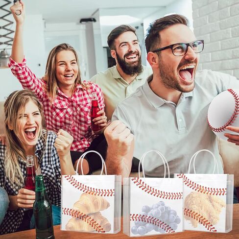 16 Pieces Soccer Clear Gift Bags Soccer Transparent Treat Goodie Bags Sport Clear PVC Snack Bags with Handles for Sports Team Birthday Holiday Party Decorations Supplies (Soccer) in Kuwait