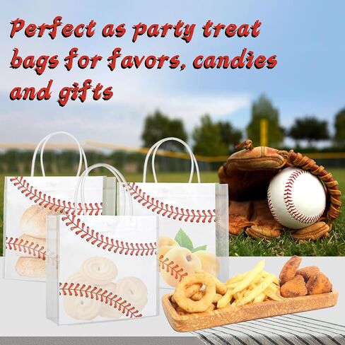 16 Pieces Soccer Clear Gift Bags Soccer Transparent Treat Goodie Bags Sport Clear PVC Snack Bags with Handles for Sports Team Birthday Holiday Party Decorations Supplies (Soccer) in Kuwait