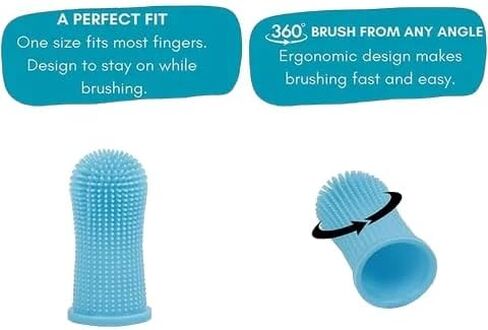 Generic 360Pets finger toothbrush,puppy accessoreis,dogs toothbrush,Dogs teeth cleaning,Cats toothbrush,White,blue and pink 1-pack. in Kuwait