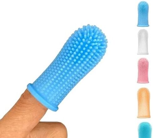 Generic 360Pets finger toothbrush,puppy accessoreis,dogs toothbrush,Dogs teeth cleaning,Cats toothbrush,White,blue and pink 1-pack. in Kuwait