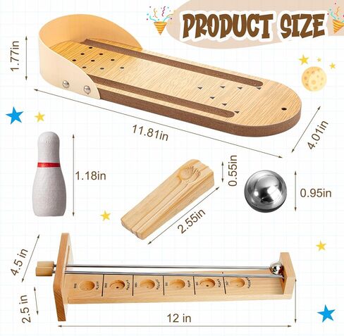 Deekin 2 مجموعة سطح المكتب Shoot the Moon Game Table Top Mini Bowling Game مجموعة كلاسيكية الصلب كرة الطاولة الخشبية ألعاب الخشبية ألعاب طاولة طاولة البولينج. in Saudi Arabia